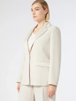 Giacca blazer in crêpe envers satin