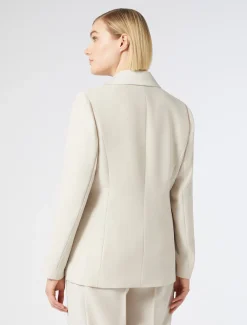 Giacca blazer in crêpe envers satin