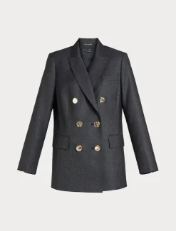 Giacca blazer in lana e seta