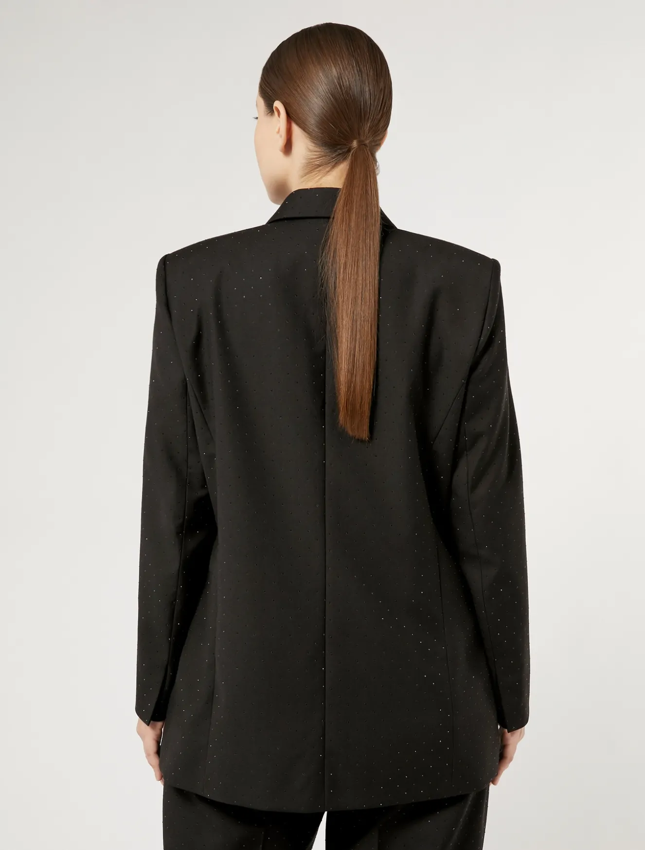 Giacca blazer in levantina con strass