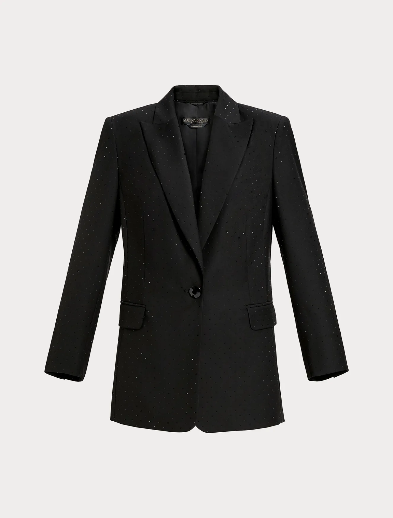 Giacca blazer in levantina con strass