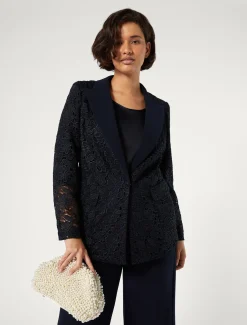 Giacca blazer in macramè laminato