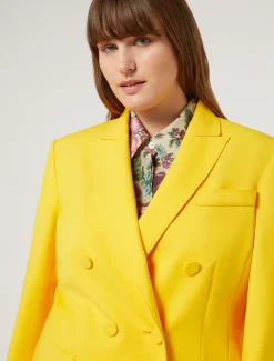 Giacca blazer in tela di cotone