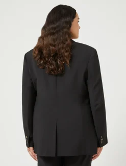 Giacca blazer in tela di lana stretch