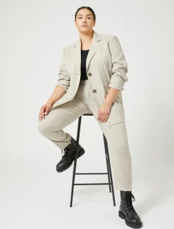 Giacca blazer in tela di lana stretch