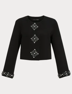 Giacca in cady con strass