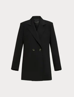 Giacca in crêpe satin di lana