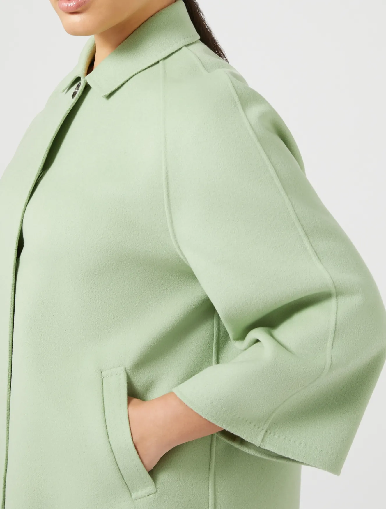 Giaccone in double di lana e cachemire