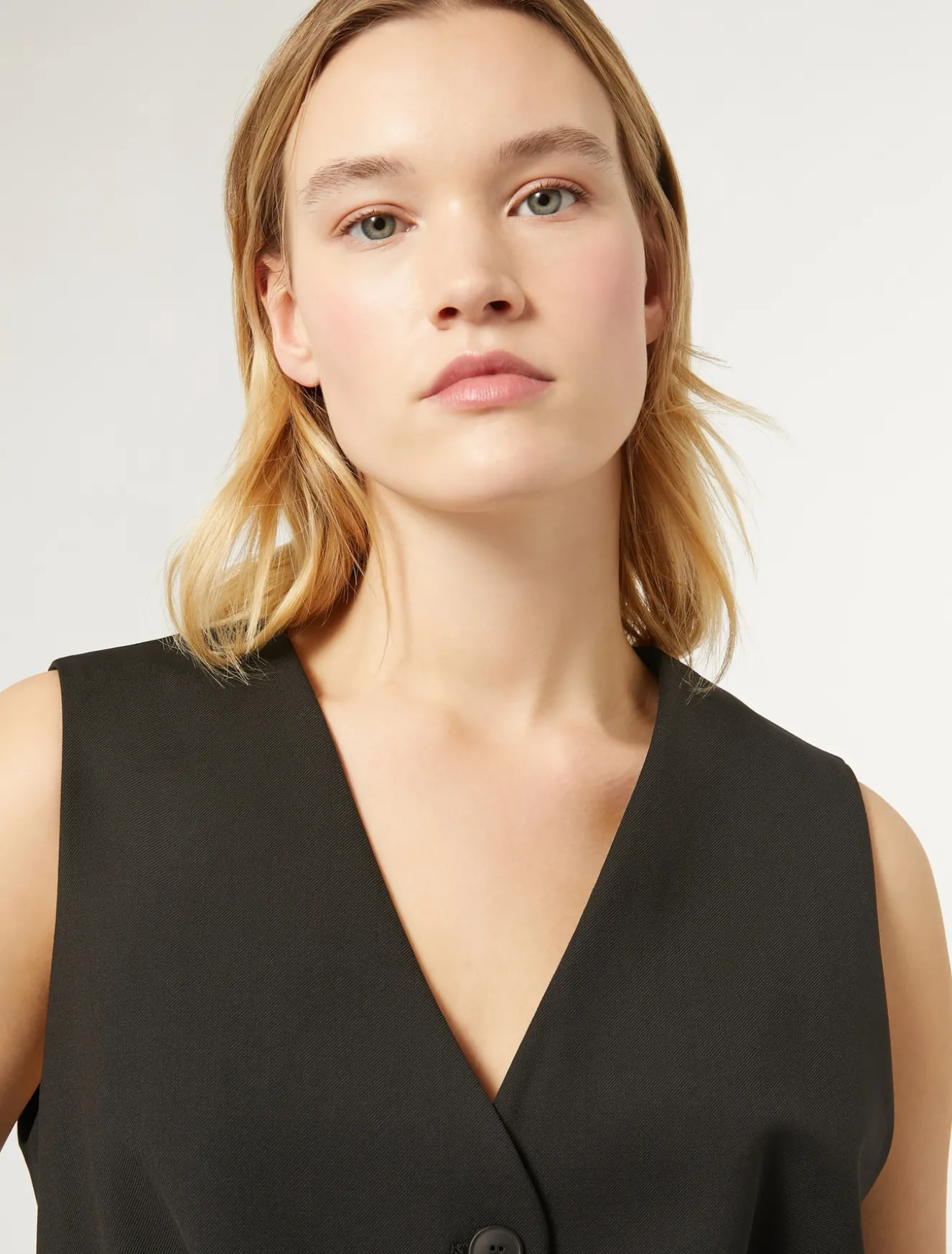 Gilet in gabardina di lana