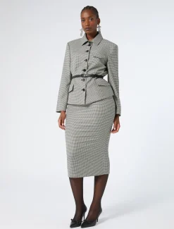 Gonna in batavia di lana stretch