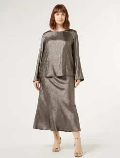 Gonna in chiffon laminato