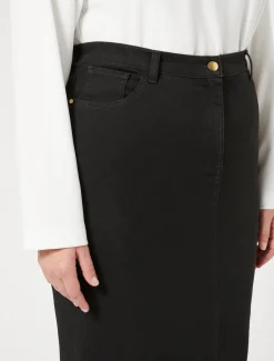 Gonna in denim di cotone stretch