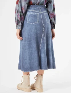 Gonna in felpa stampata