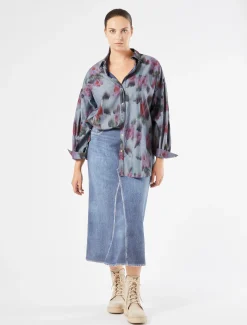 Gonna in felpa stampata