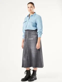 Gonna in felpa stampata