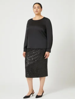 Gonna in jersey e paillettes