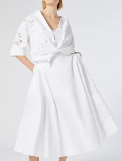 Gonna in popeline con ricamo