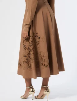 Gonna in popeline con ricamo