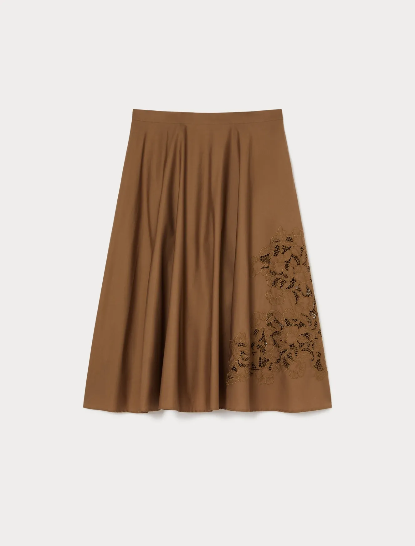 Gonna in popeline con ricamo