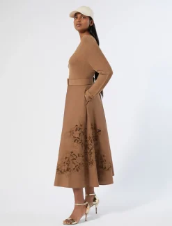 Gonna in popeline con ricamo