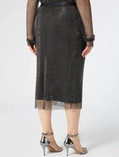 Gonna in rete con strass