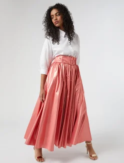 Gonna in taffetà lurex