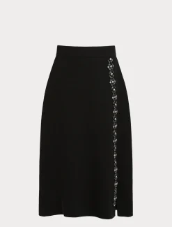 Gonna lunga in cady con strass