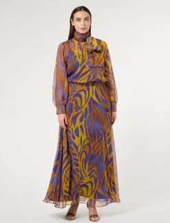 Gonna lunga in georgette di seta