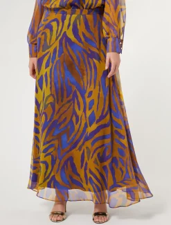 Gonna lunga in georgette di seta