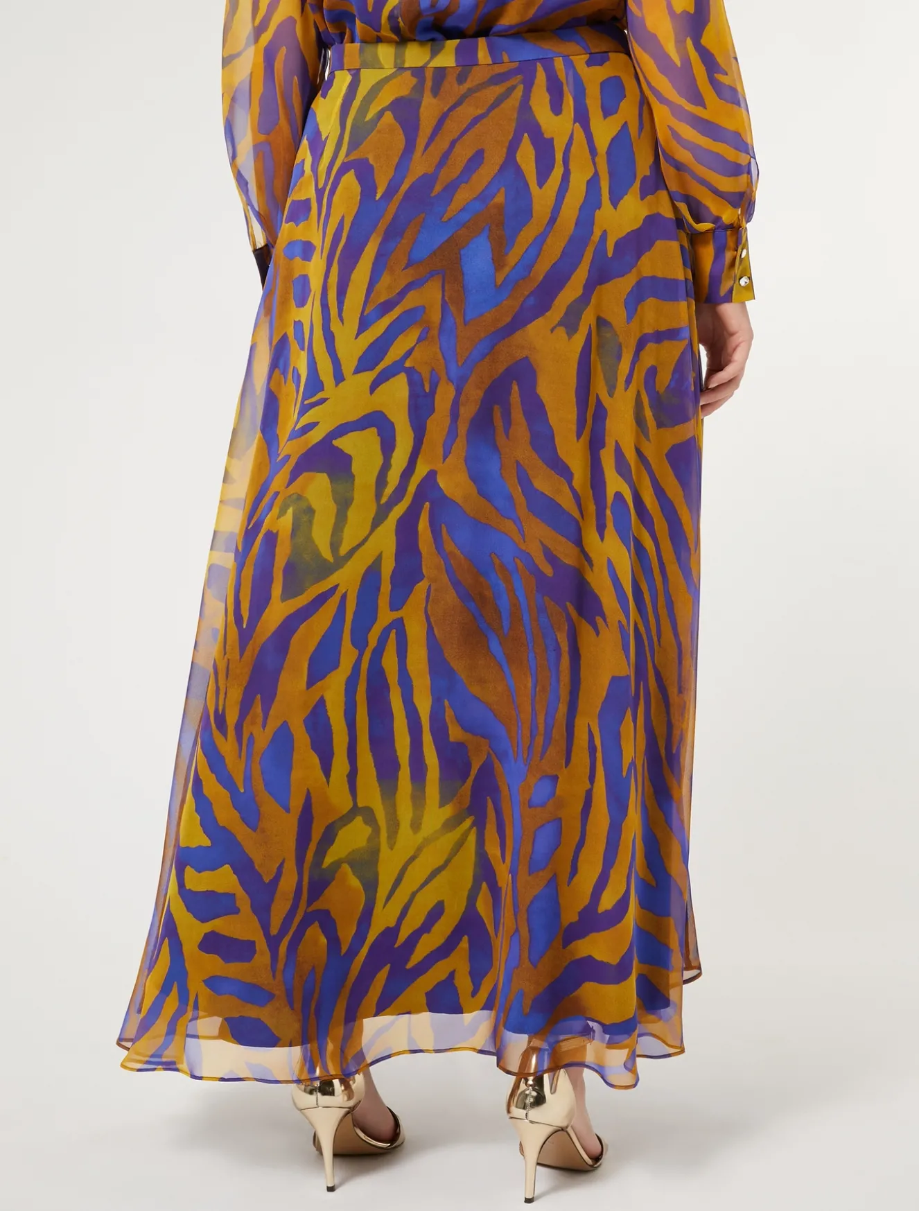 Gonna lunga in georgette di seta