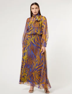 Gonna lunga in georgette di seta