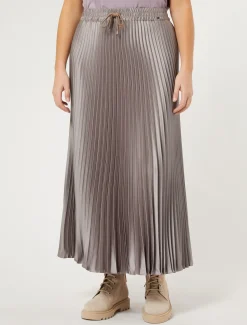 Gonna lunga in raso plissé