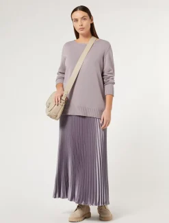 Gonna lunga in raso plissé