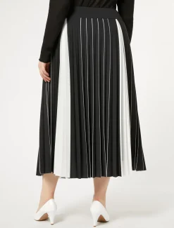 Gonna plissé bicolore