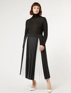 Gonna plissé bicolore