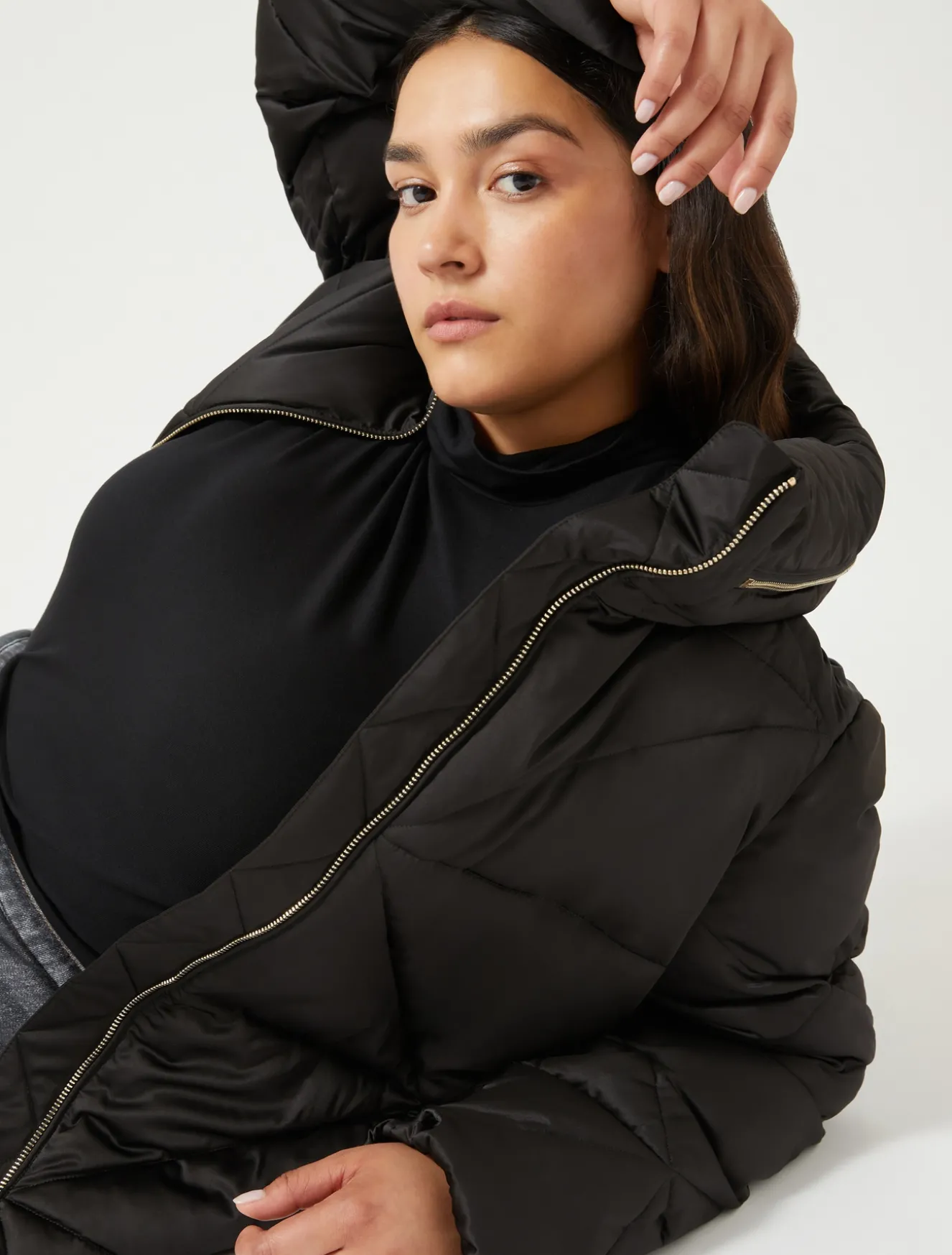 Imbottito corto in raso antigoccia