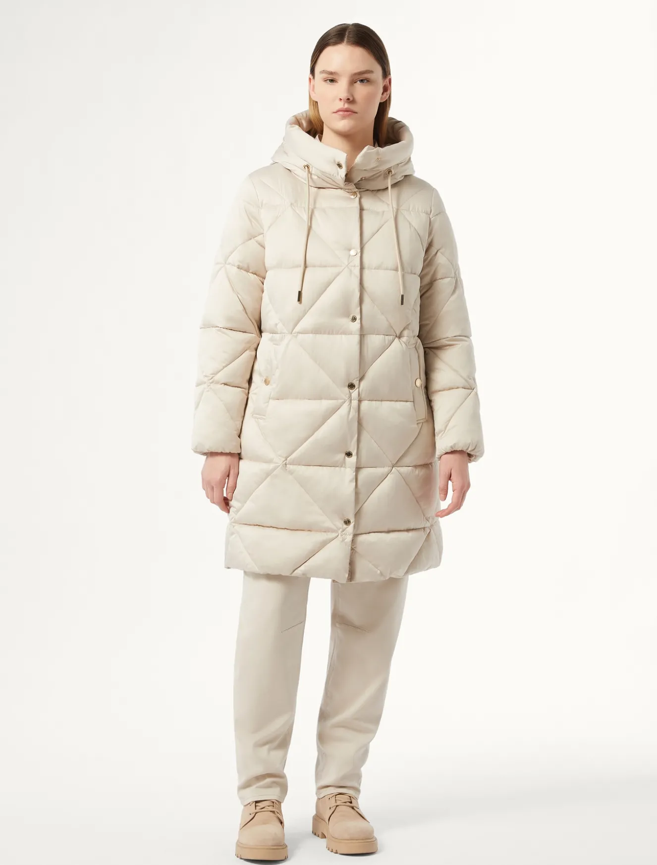 Imbottito lungo in raso antigoccia