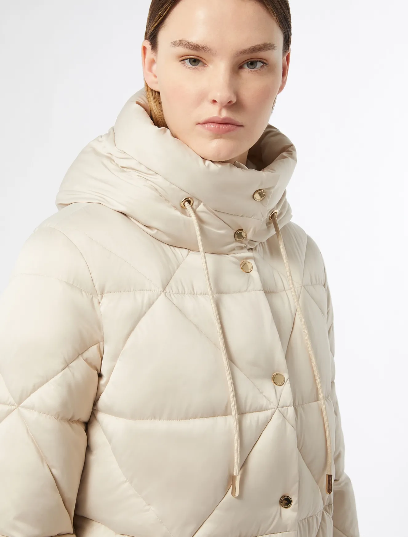 Imbottito lungo in raso antigoccia