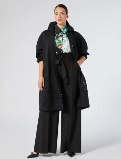 Impermeabile in twill antigoccia con ricamo