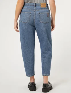 Jeans boyfriend in denim ricamato