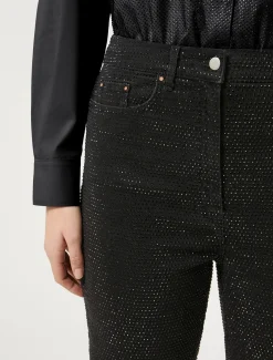 Jeans in denim con strass