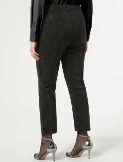 Jeans in denim con strass