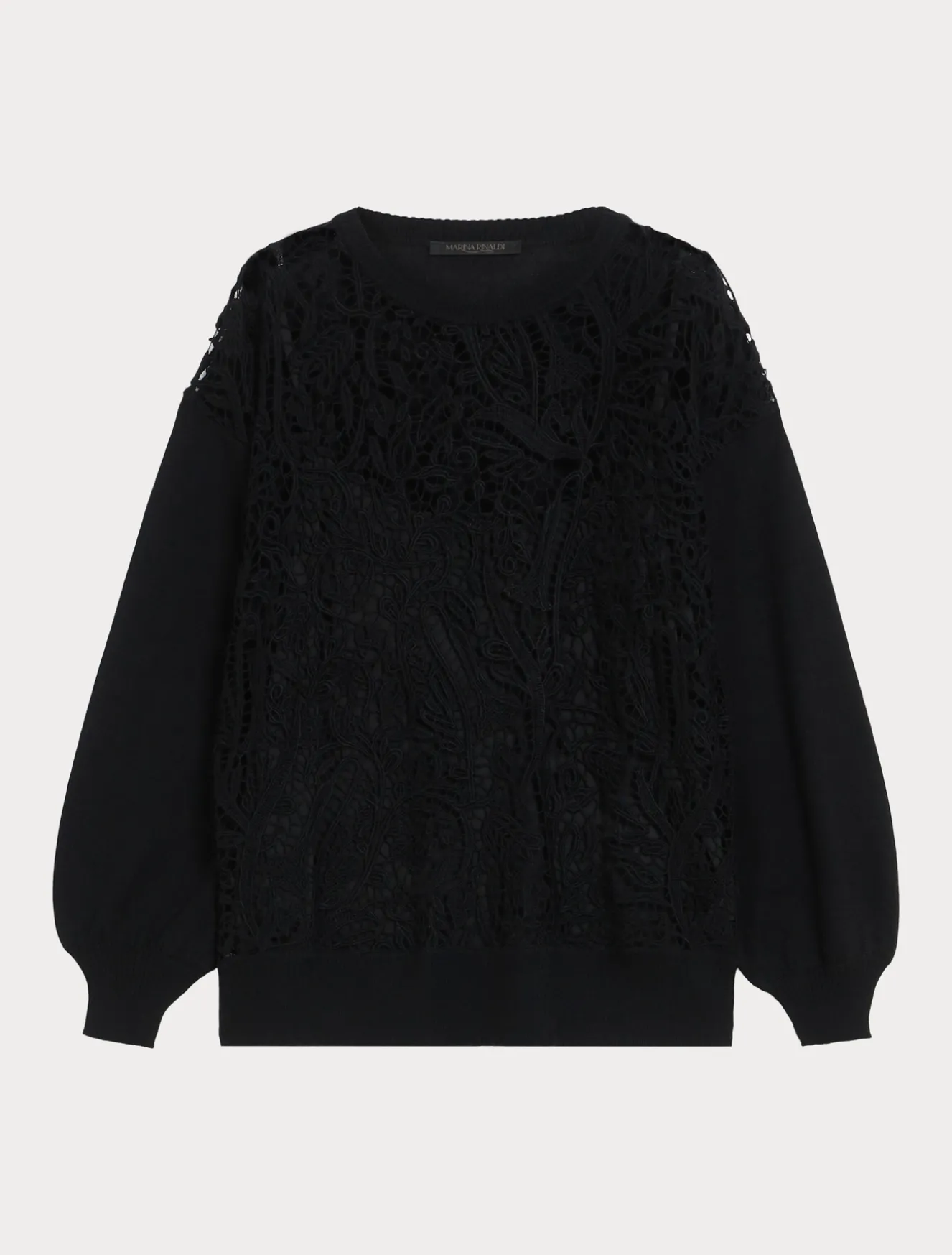 Maglia con ricamo macramè