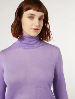 Maglia dolcevita in seta e cachemire