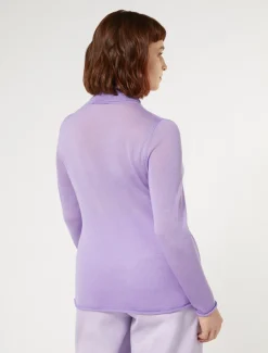 Maglia dolcevita in seta e cachemire