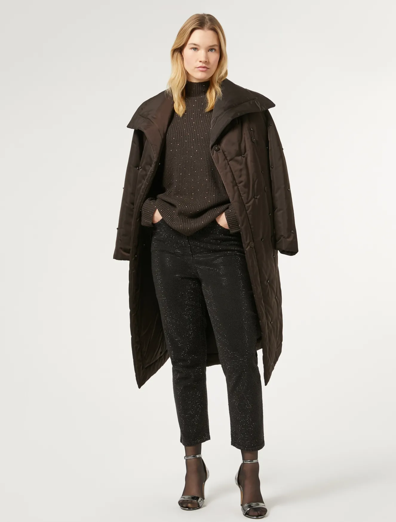 Maglia in misto lana con strass