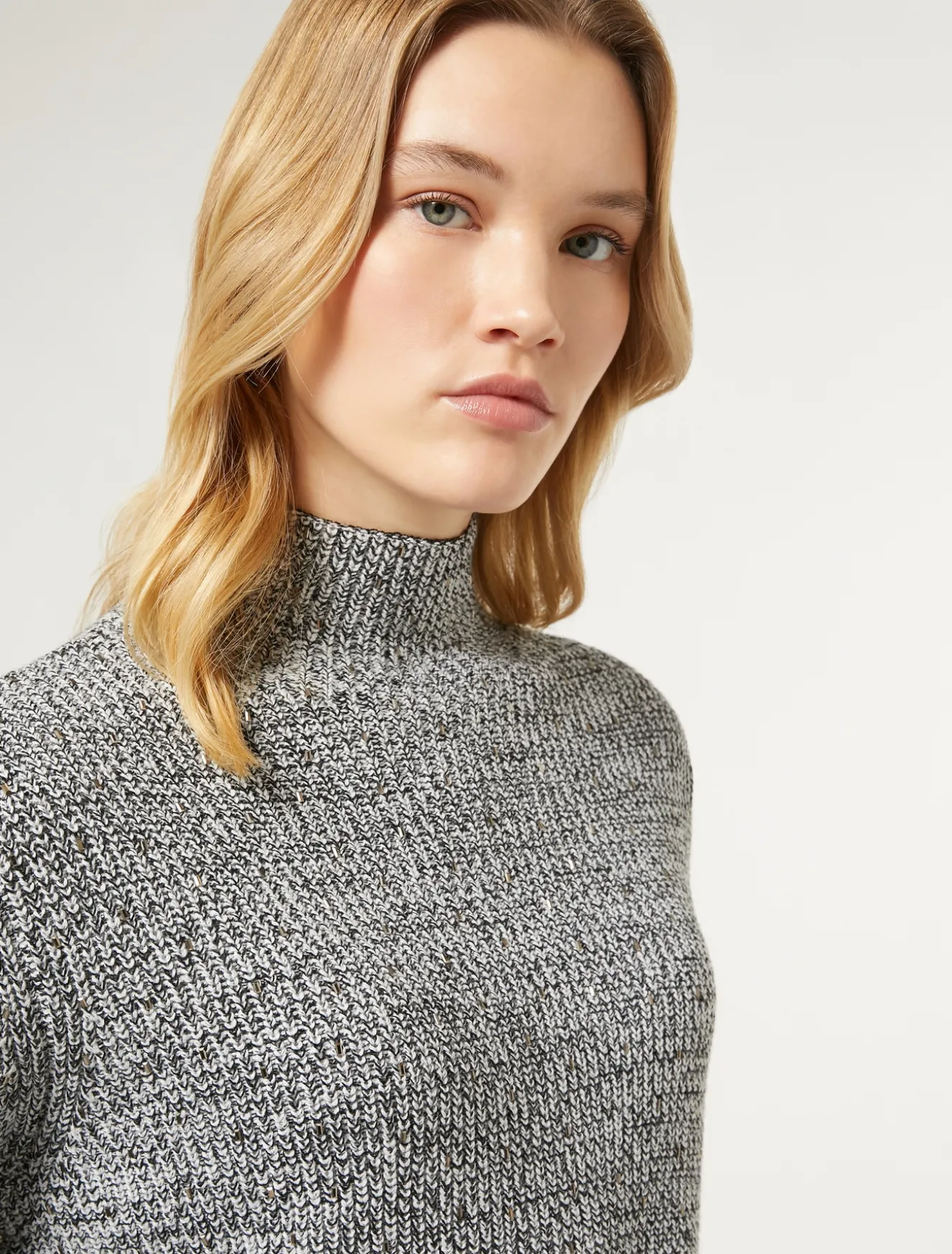 Maglia in misto lana con strass