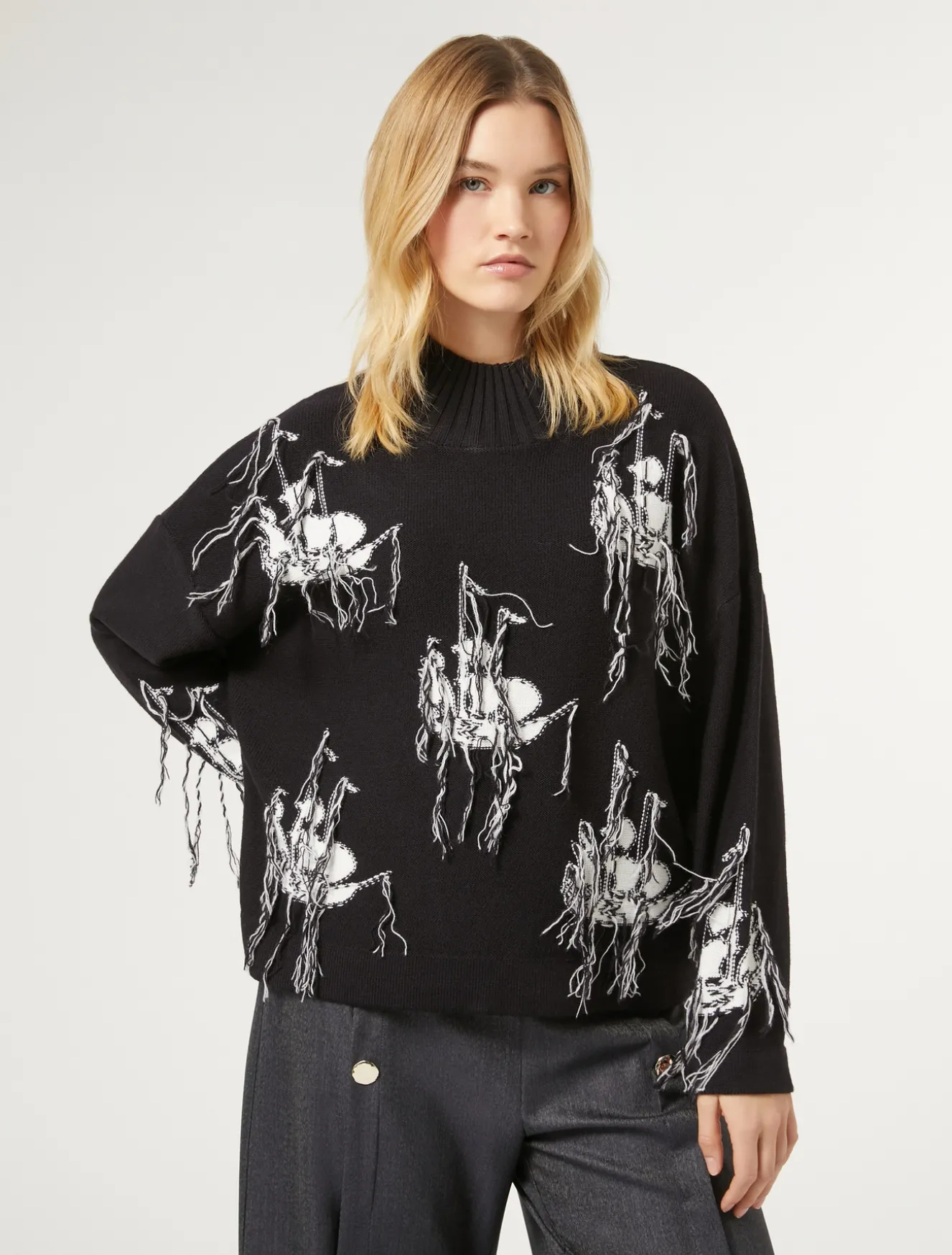 Maglia in misto lana jacquard