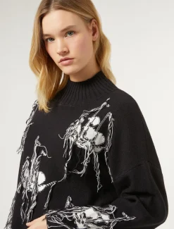 Maglia in misto lana jacquard