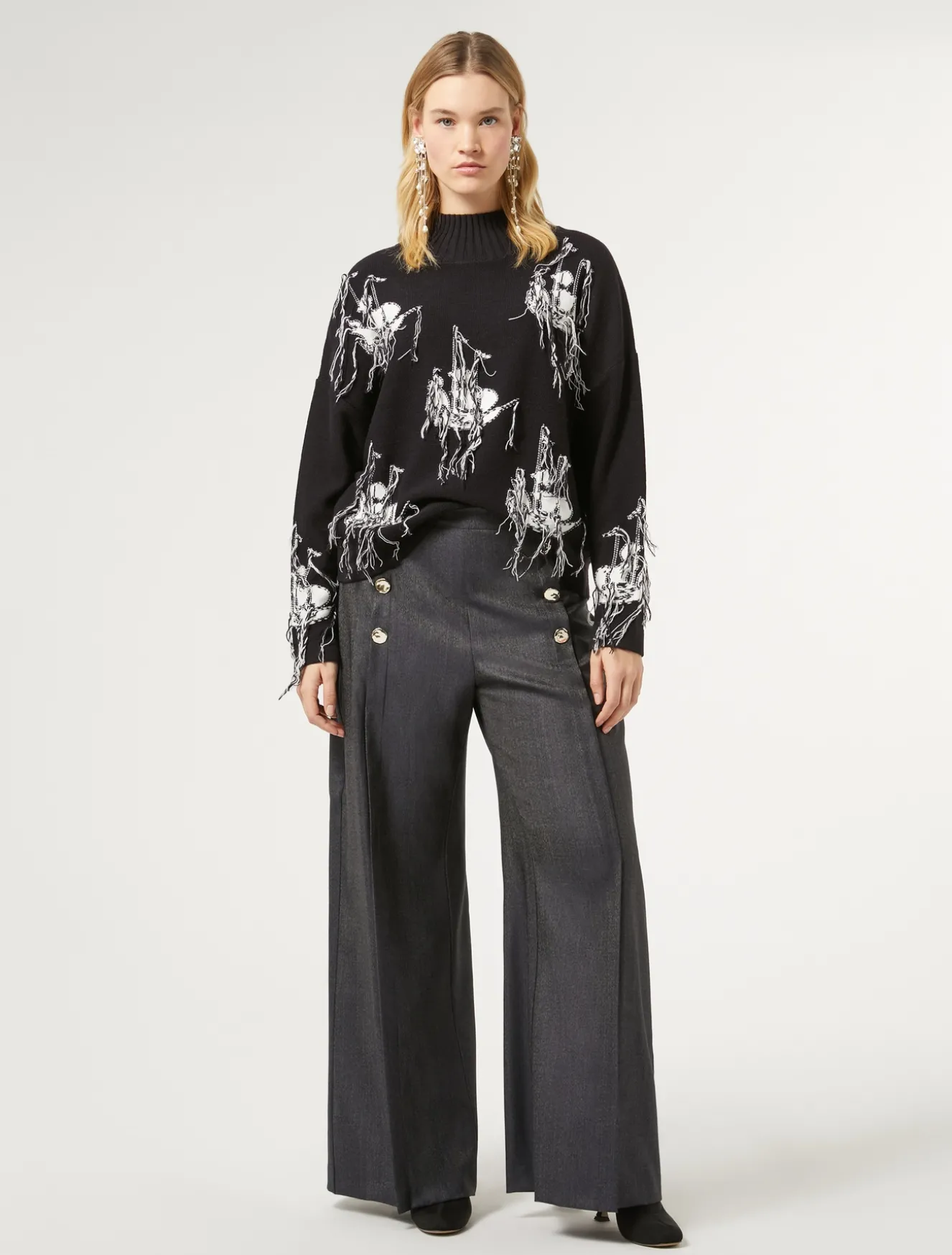 Maglia in misto lana jacquard